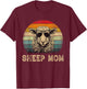 Vintage Sheep Mom Sheep Lovers Mommy Mother's Day T-Shirt - T-Shirt | Maroon