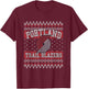 NBA Portland Trail Blazers Ugly Christmas Sweater Style T-Shirt - T-Shirt | Maroon