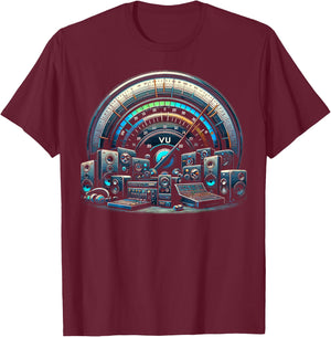 VU Meter Audiopile Analog Music Sound Engineer T-Shirt - T-Shirt | Maroon