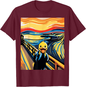 Funny Rubber Duck The Scream Ducky Lovers Men Women Kids T-Shirt - T-Shirt | Maroon