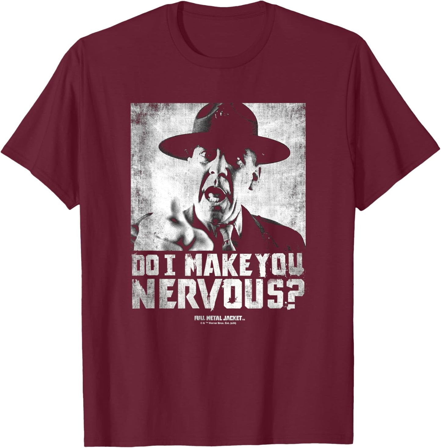 Full Metal Jacket Do I Make You Nervous T-Shirt - T-Shirt | Maroon