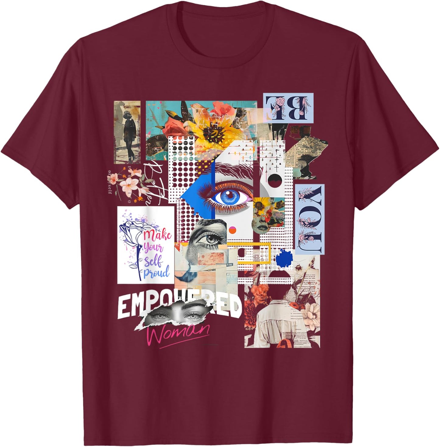 Women | Frontprint | Artwork Graphic Artwork Art T-Shirt - T-Shirt | Maroon