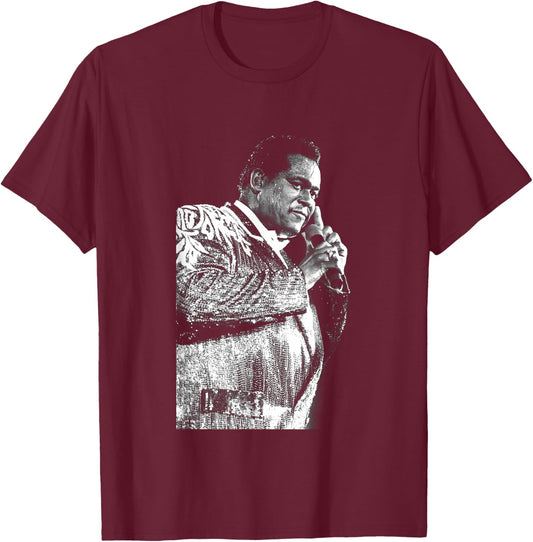 Stephen Wright Photography Luther Vandross Live , Men's -Adults, Black, Small, Short Sleeve, Classic Fit, , Regular, Medium Sleeve Length T-Shirt - T-Shirt | Maroon