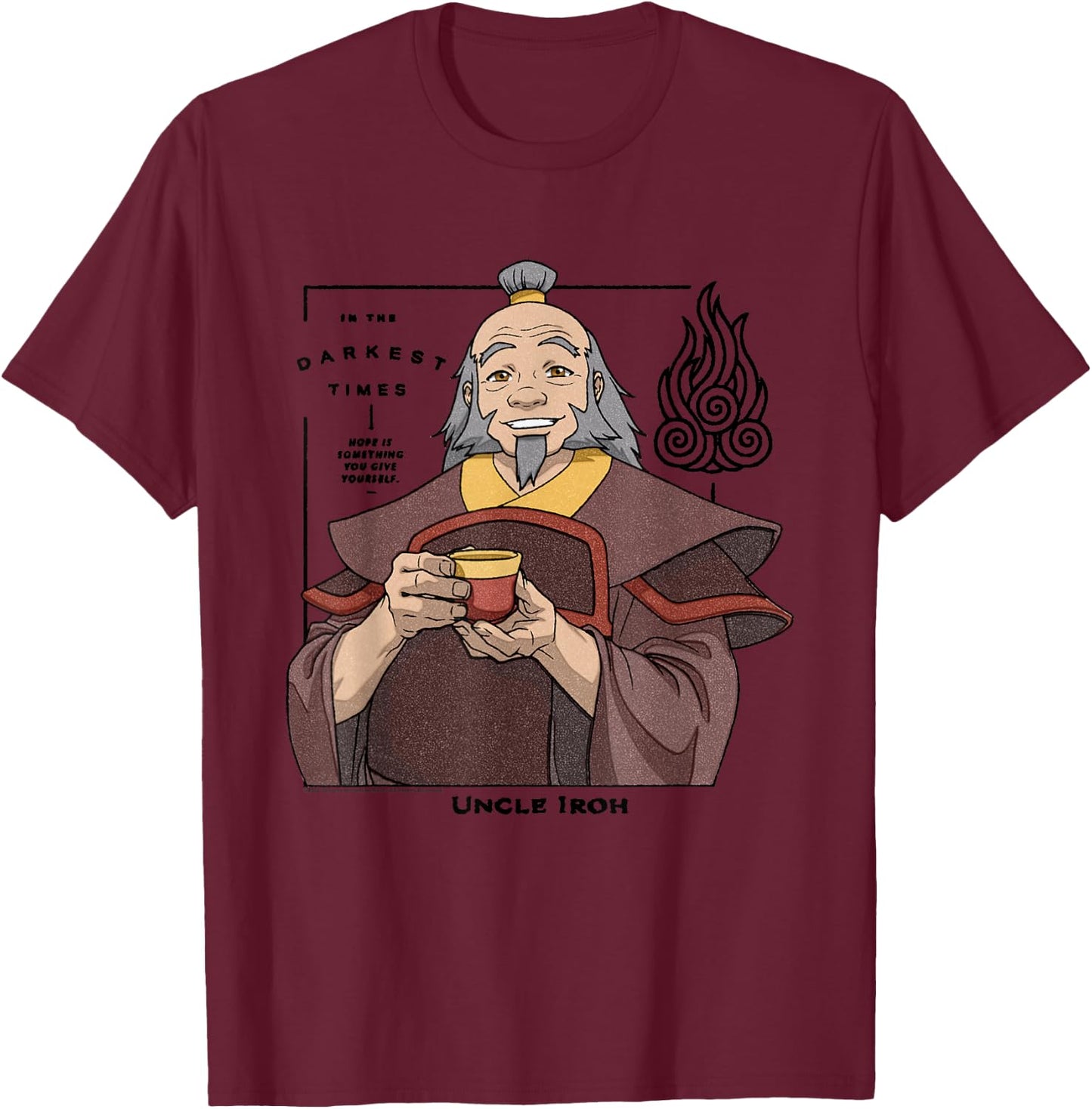 Avatar The Last Airbender Uncle Iroh Firebending Master T-Shirt - T-Shirt | Maroon
