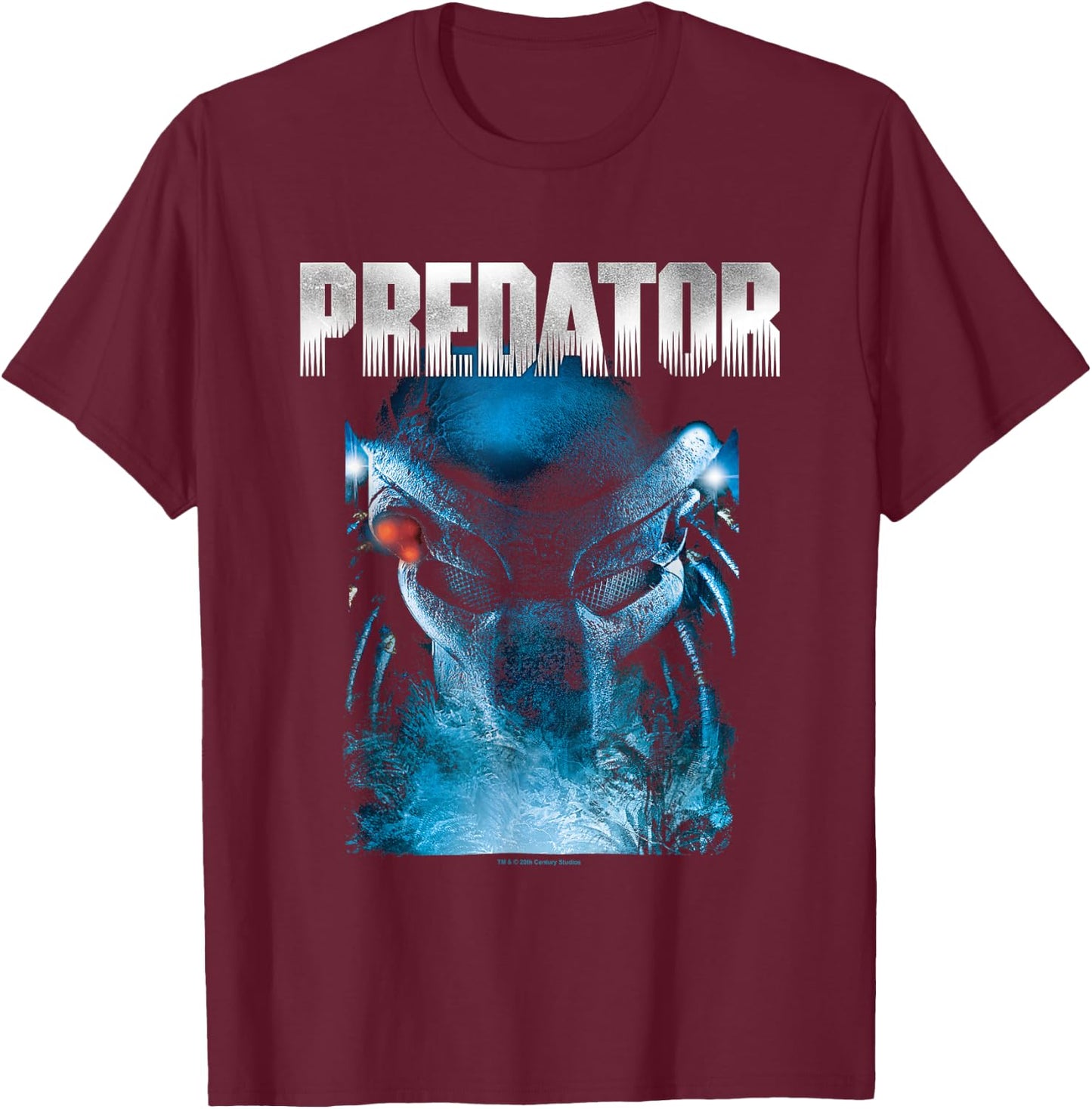 Aliens Iconic Epic Predator Big Face Chest Big Poster T-Shirt - T-Shirt | Maroon