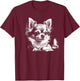 Chihuahua Portrait in Lying Poser T-Shirt - T-Shirt | Maroon