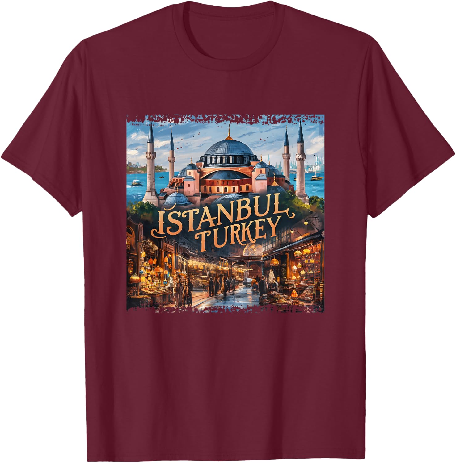 Istanbul, Turkey T-Shirt - T-Shirt | Maroon