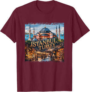 Istanbul, Turkey T-Shirt - T-Shirt | Maroon