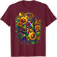 Colorful Hummingbird Sunflower Birds Watching Art Women Men T-Shirt - T-Shirt | Maroon