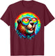 Cool Tie Dye Sunglasses Beaver Illustration Graphic Art T-Shirt - T-Shirt | Maroon