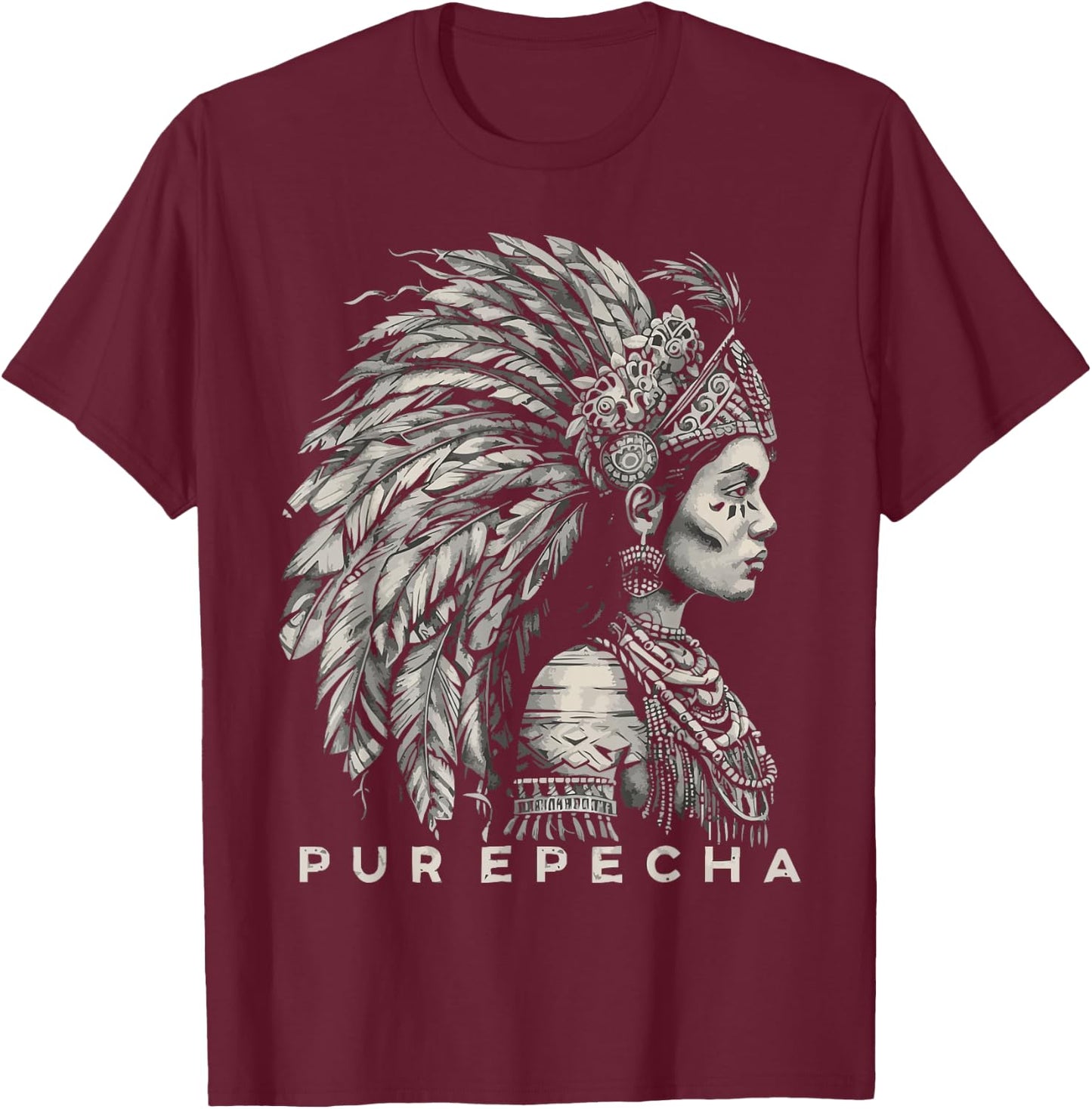 Indigenous People Mexico Native American Purepecha Tribe T-Shirt - T-Shirt | Maroon