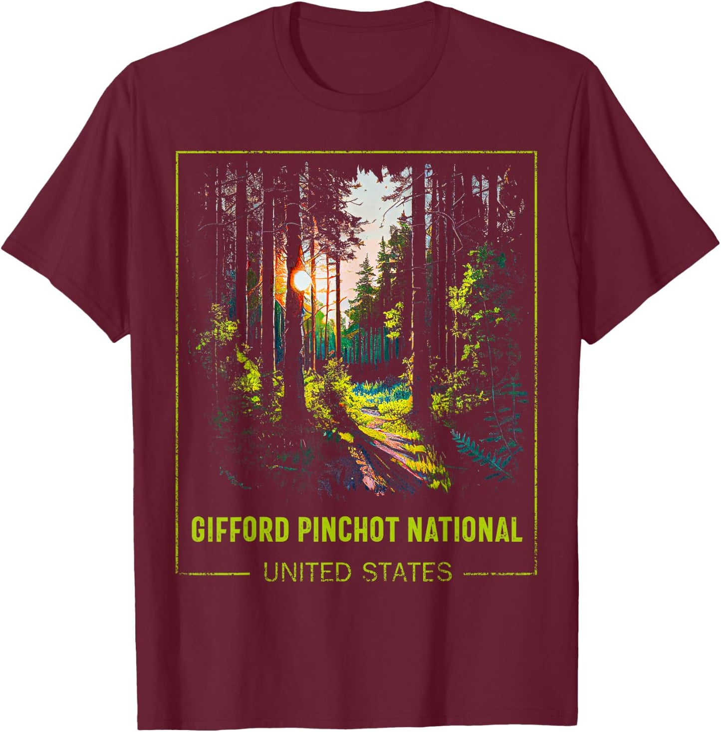 Gifford Pinchot National United States T-Shirt - T-Shirt | Maroon
