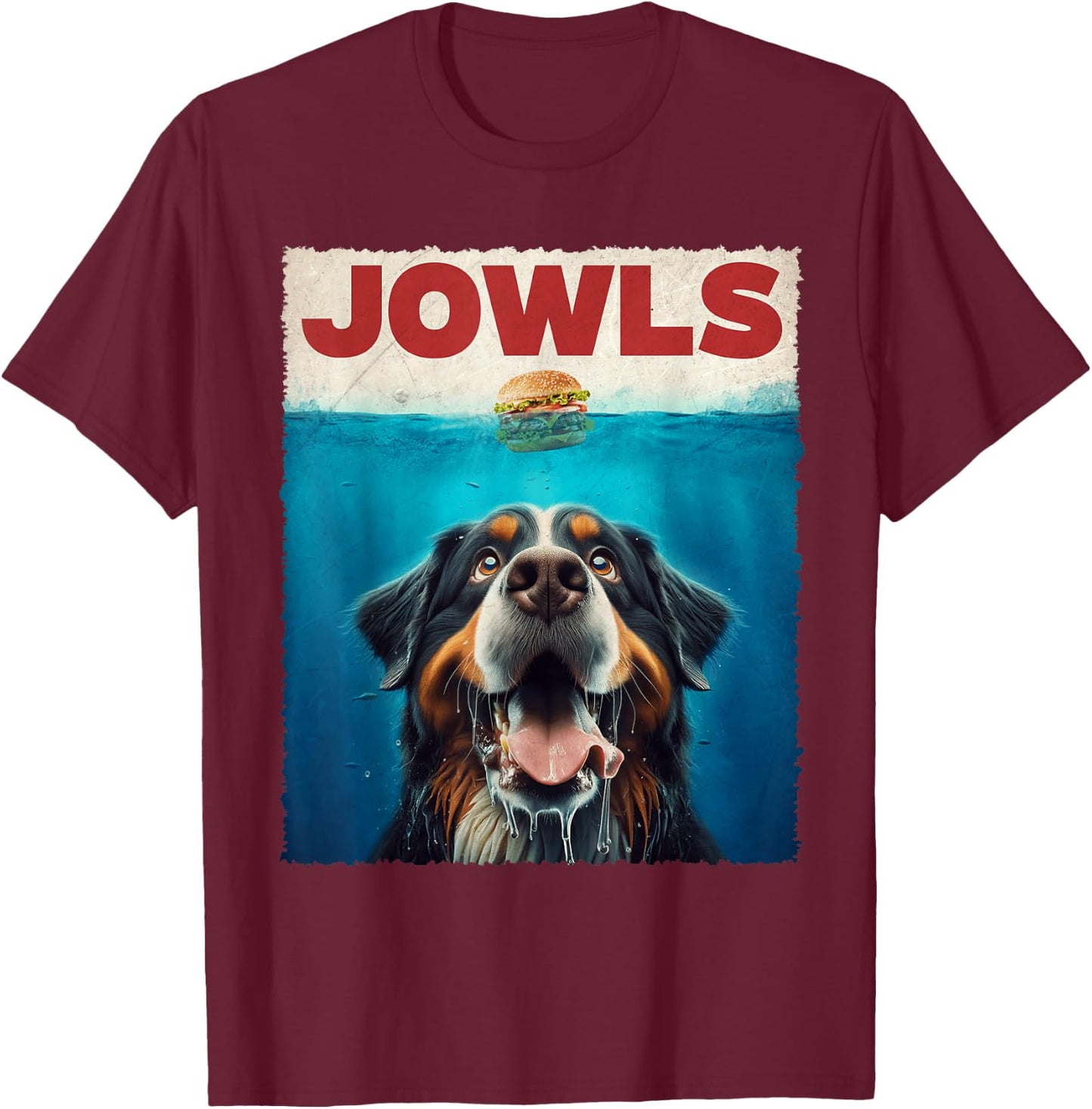 Bernese Mountain Dog Jowls Classic Adorable Animal Outfits Women Girls Kids T-Shirt - T-Shirt | Maroon