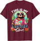 This Is My Hawaiian Funny Sloth Animal Summer Vacation T-Shirt - T-Shirt | Maroon