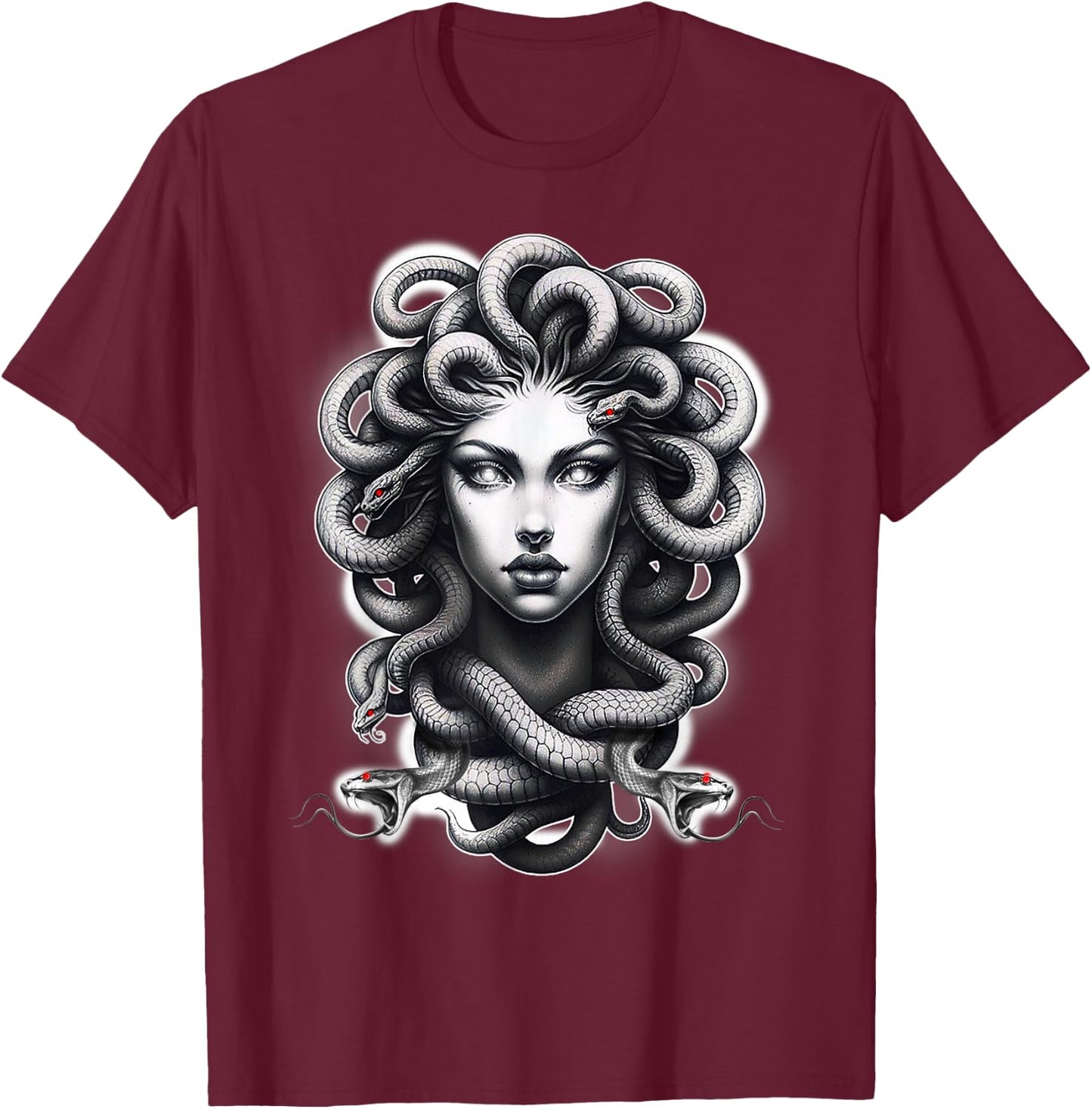 Lilith Medusa Serpent Cobra Snake Greek Mythology T-Shirt - T-Shirt | Maroon