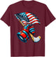 Patriotic Ice Hockey 4th of July USA Independence Day T-Shirt - T-Shirt | Maroon