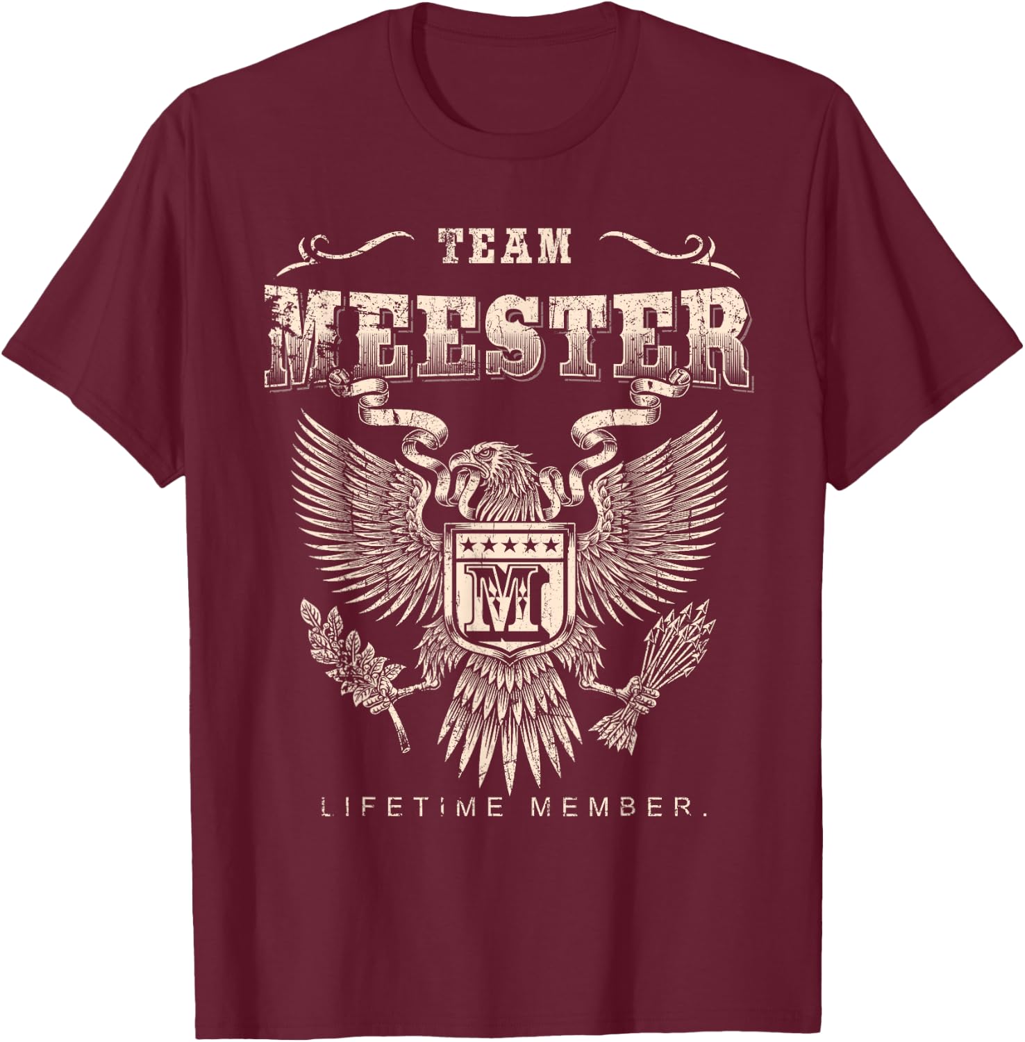 Team Meester Lifetime Member - Meester Name T-Shirt - T-Shirt | Maroon