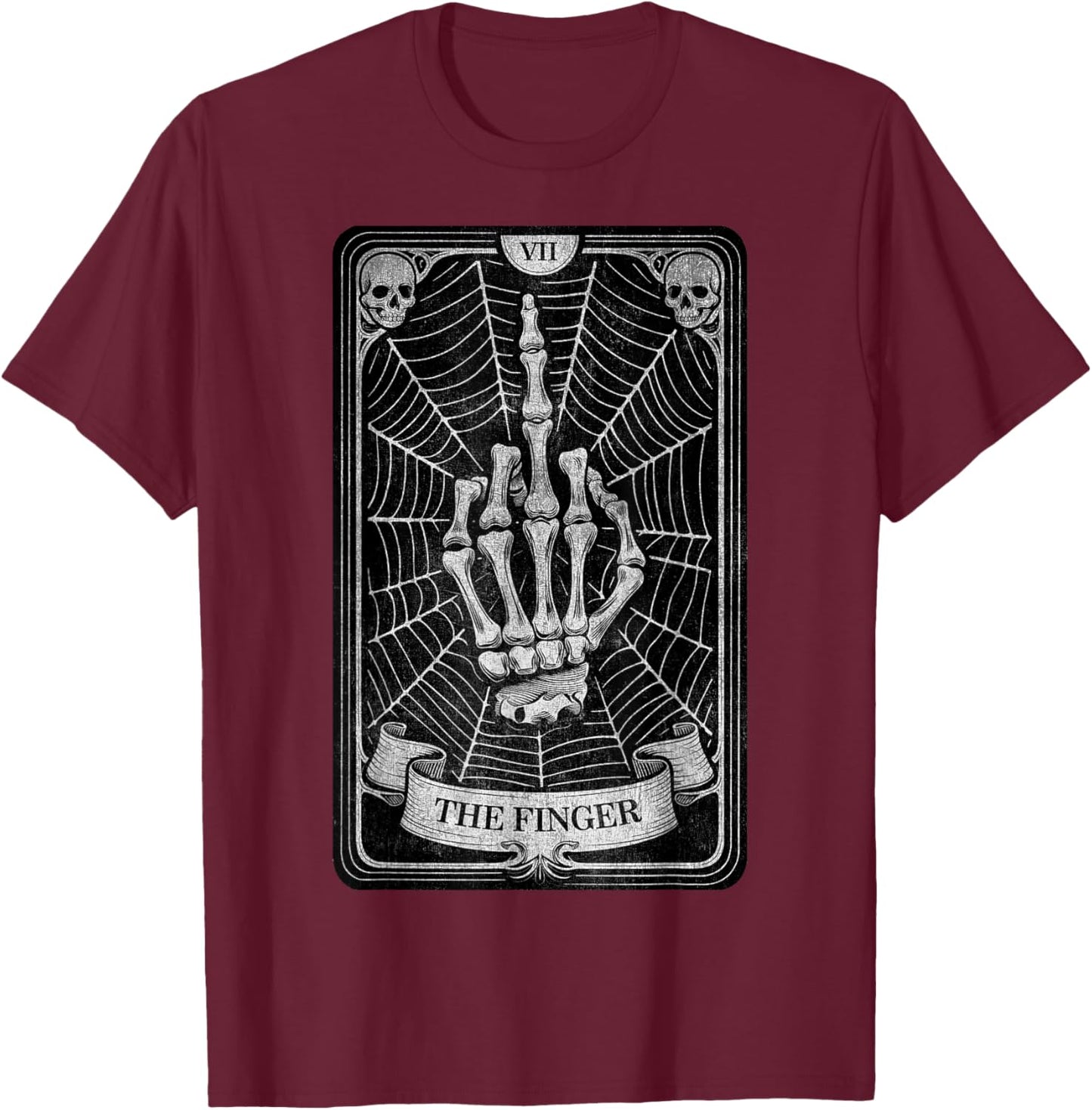 Spiritual Mystical Goth Esoteric Y2K Streetwear Tarot Card T-Shirt - T-Shirt | Maroon