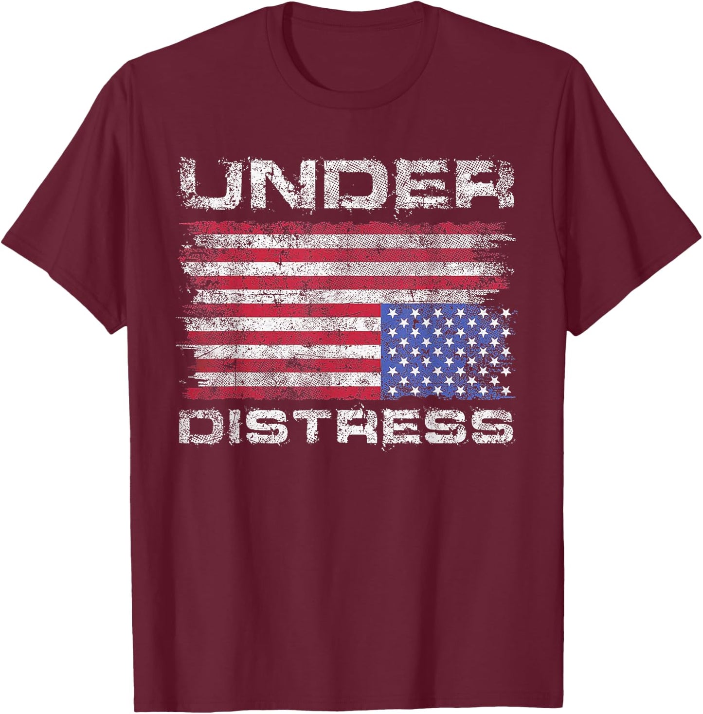 Under Distress America Flag T-Shirt - T-Shirt | Maroon