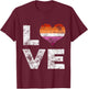 Lesbian Flag Love Vintage T-Shirt - T-Shirt | Maroon
