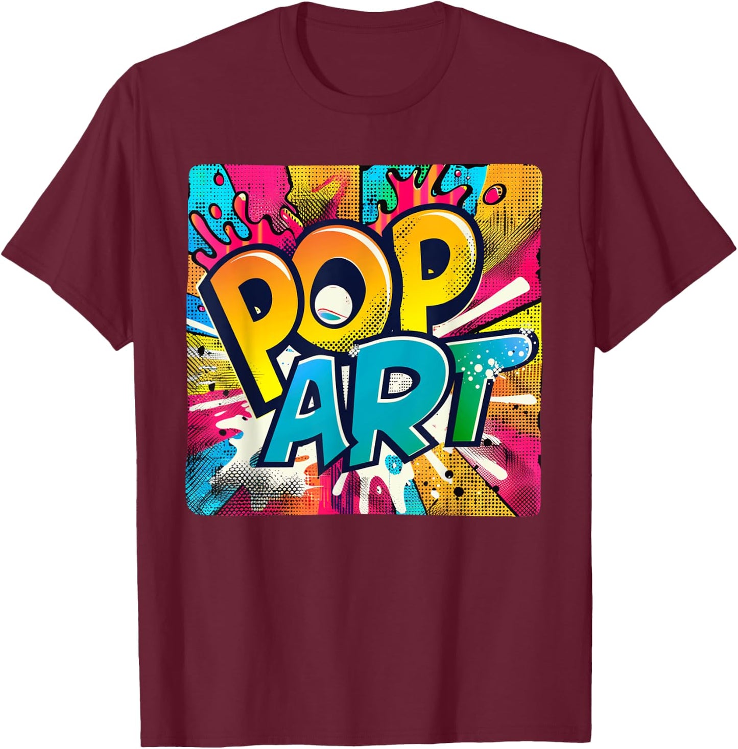 Multicolor Pop Art Costume for fresh Style Lovers T-Shirt - T-Shirt | Maroon