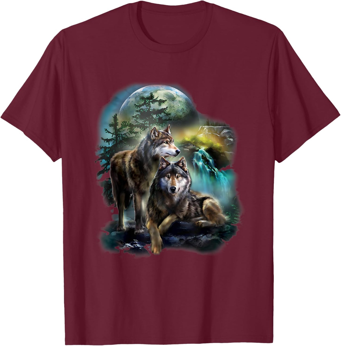 Vintage wolf Shirt wolf women Lovers for boys and girls T-Shirt - T-Shirt | Maroon
