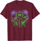 Thistle Flower In A Heart T-Shirt - T-Shirt | Maroon