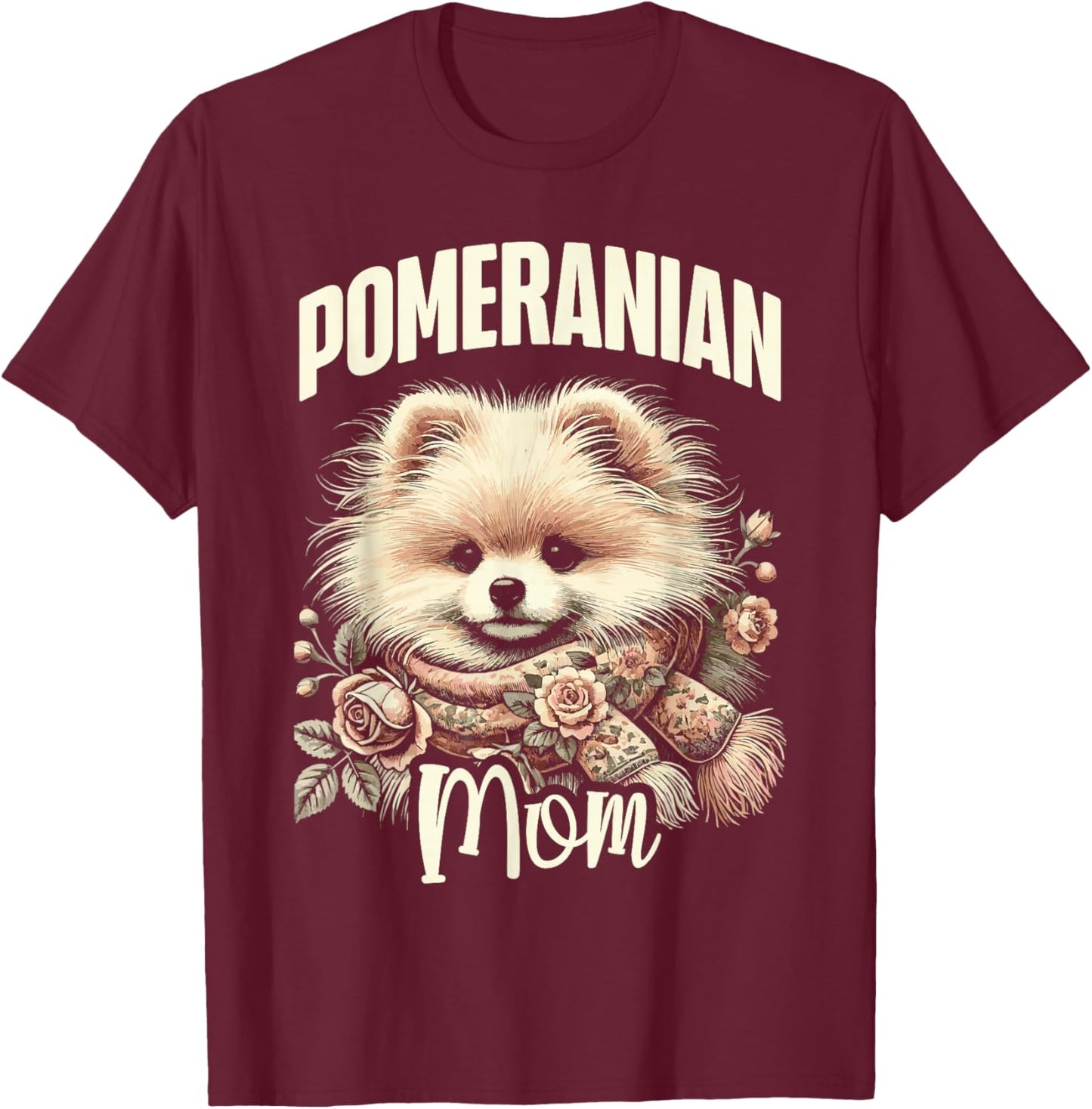 Pomeranian mom Cute Pomeranian Love Mom Design T-Shirt - T-Shirt | Maroon