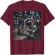 Funny Racoon Drinking Beer Patriotic 4th of July Meme T-Shirt - T-Shirt | Maroon