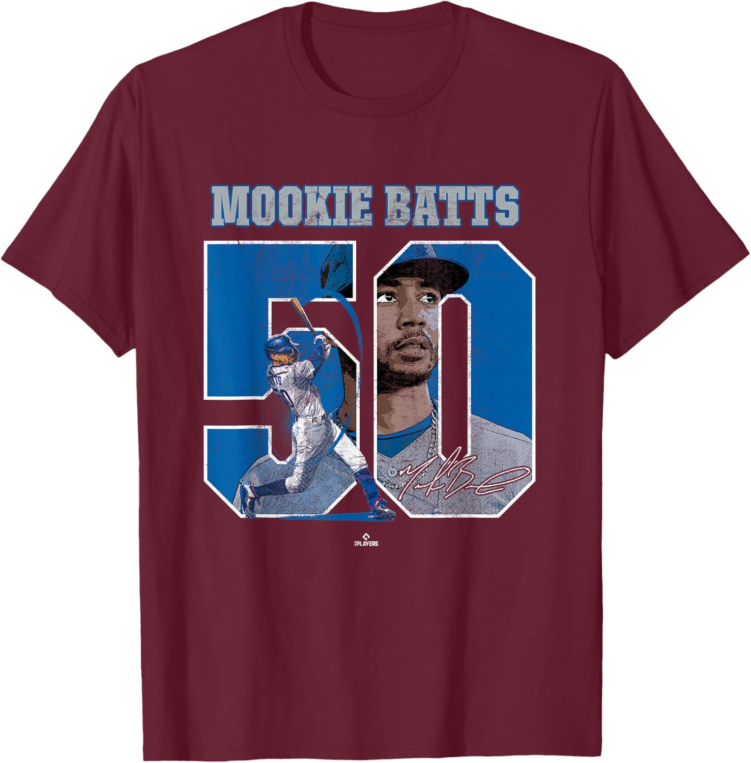 Mookie Batts Mookie Betts Los Angeles MLBPA T-Shirt - T-Shirt | Maroon