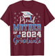 Super Proud Mother of 2024 Graduate Awesome Family College T-Shirt - T-Shirt | Maroon