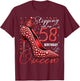 58 Year Old Gifts High Heels Stepping Into My 58th Birthday T-Shirt - T-Shirt | Maroon