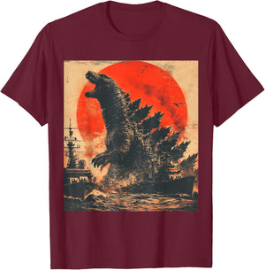 Retro Vintage Japanese Legendary Monster Kaiju T-Shirt - T-Shirt | Maroon