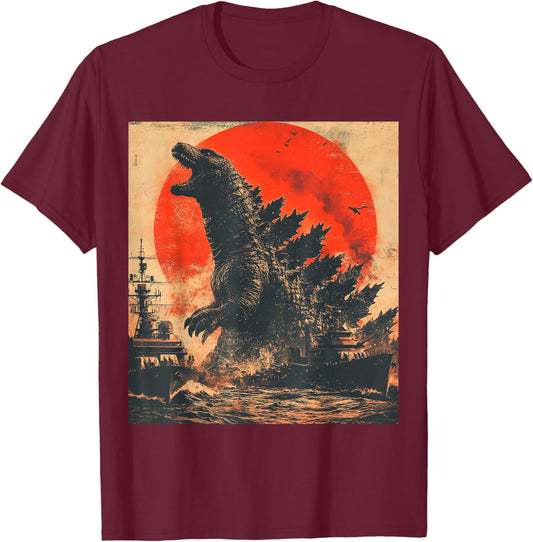 Retro Vintage Japanese Legendary Monster Kaiju T-Shirt - T-Shirt | Maroon