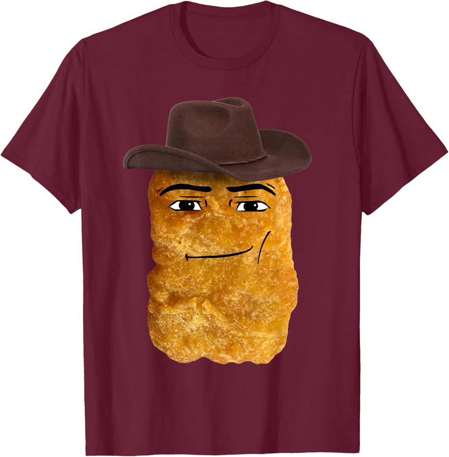 Cowboy Chicken Nugget Meme T-Shirt - T-Shirt | Maroon