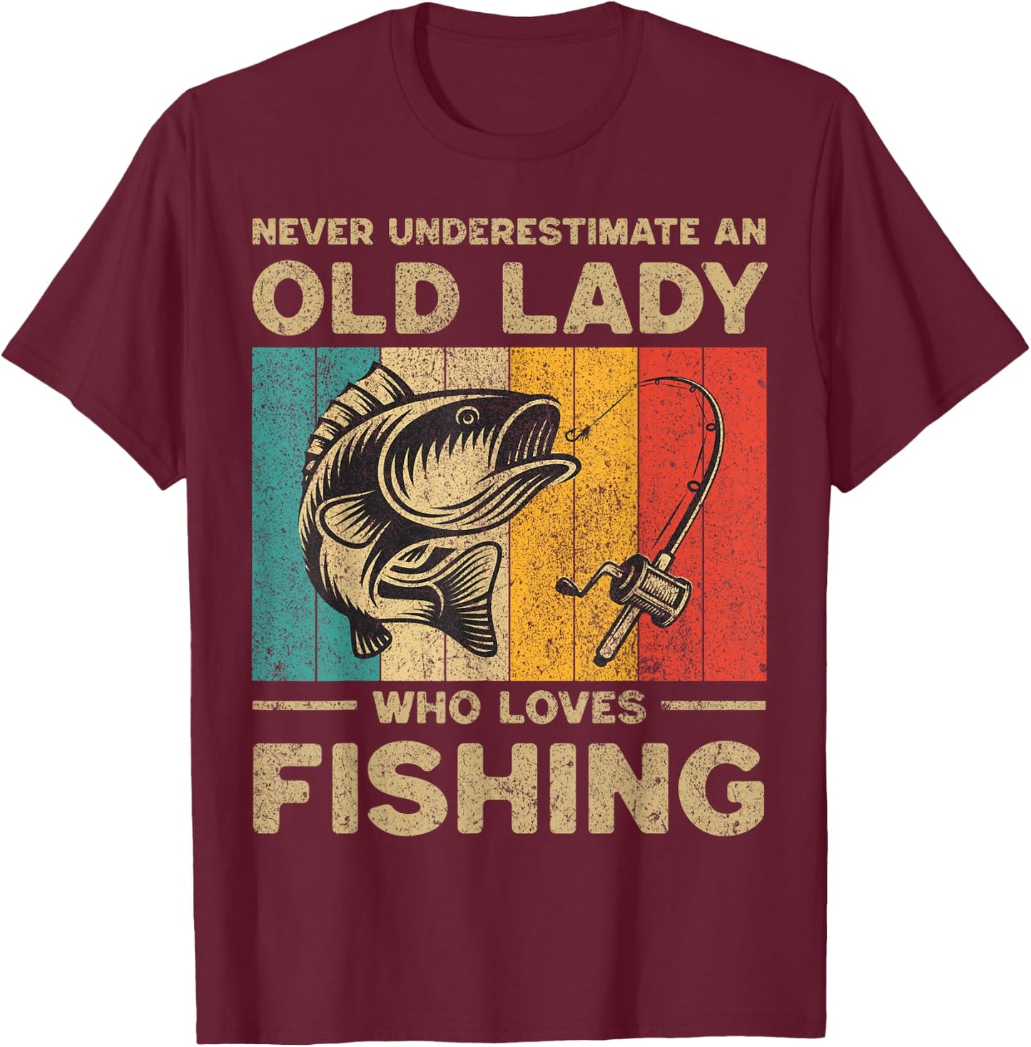 Funny Vintage Fishing Jokes Fisherman Bass Fish T-Shirt - T-Shirt | Maroon