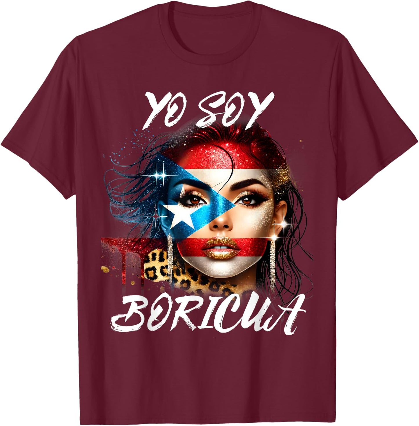 Puerto Rican Women Yo Soy Boricua Puerto Rico Flag Hispanic T-Shirt - T-Shirt | Maroon