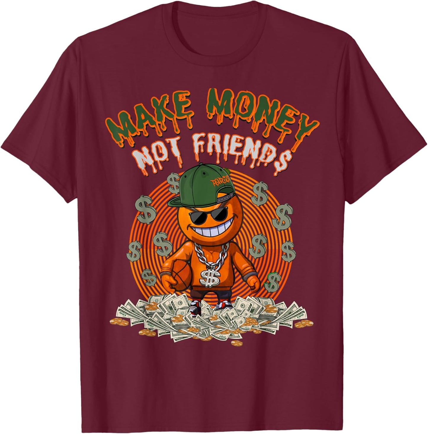 Olive Army Solar Orange | Orange Olive Sneaker Matching T-Shirt - T-Shirt | Maroon