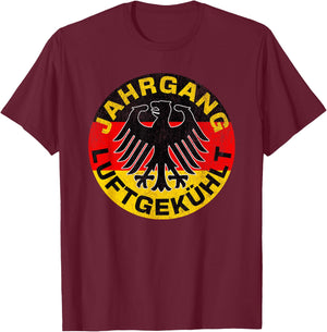 Classic Car Race Vintage Air-Cooled German Flag Luftgekuhlt T-Shirt - T-Shirt | Maroon
