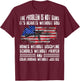 The Problem Is Not Guns It's Hearts Without God (on back) T-Shirt - T-Shirt | Maroon