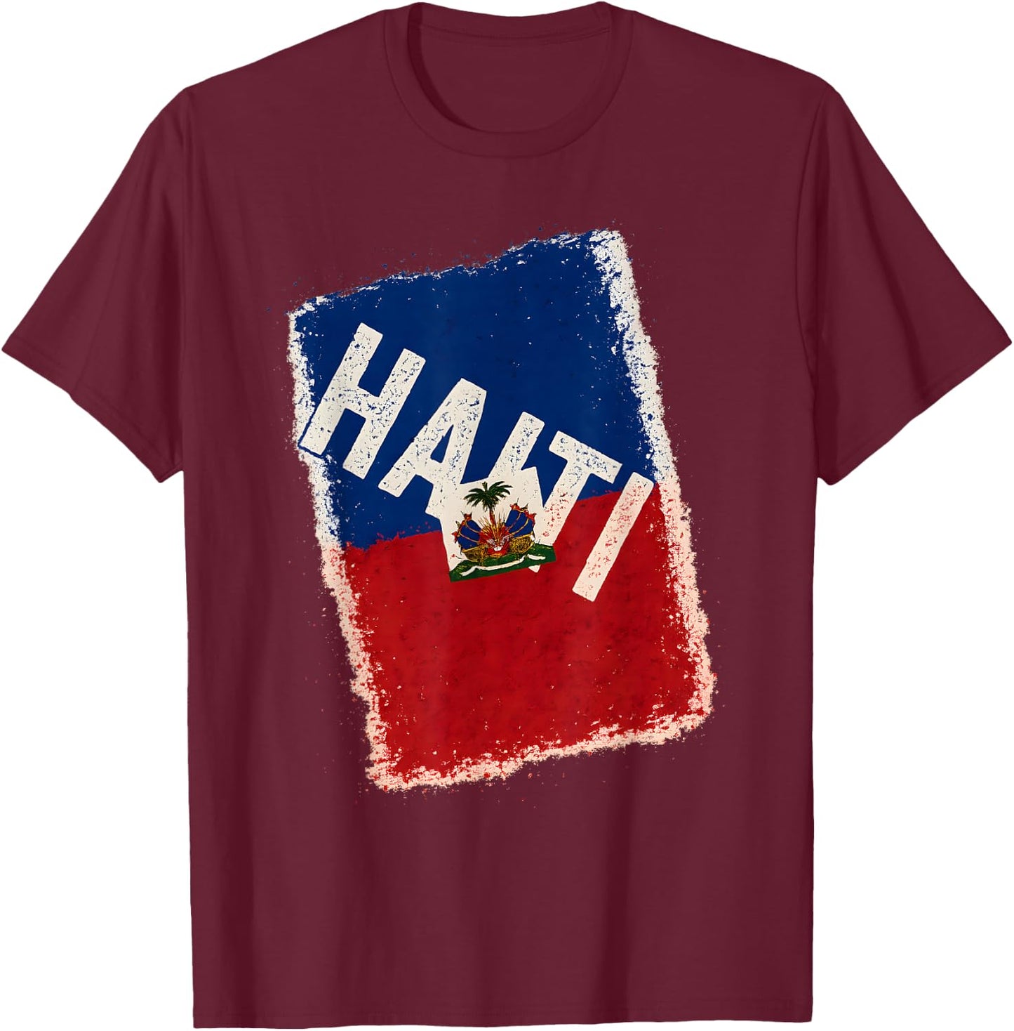 Haiti Haitian Flag Caribbean T-Shirt - T-Shirt | Maroon