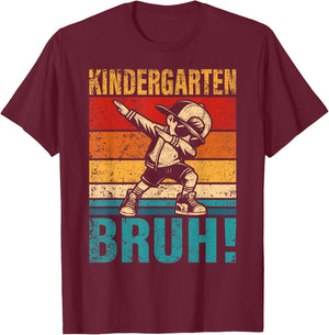Kindergarten Bruh Dabbing Boy Kindergarten Squad Boy Student T-Shirt - T-Shirt | Maroon