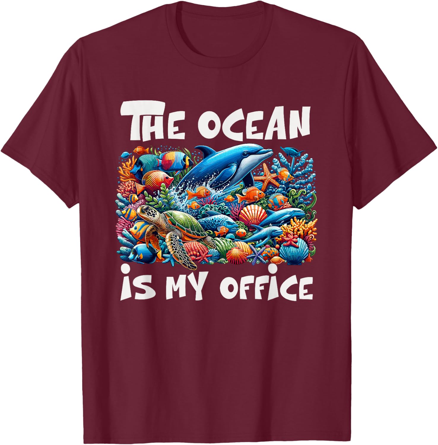 Funny Marine Biologist Costume Biology Marine Wildlife T-Shirt - T-Shirt | Maroon
