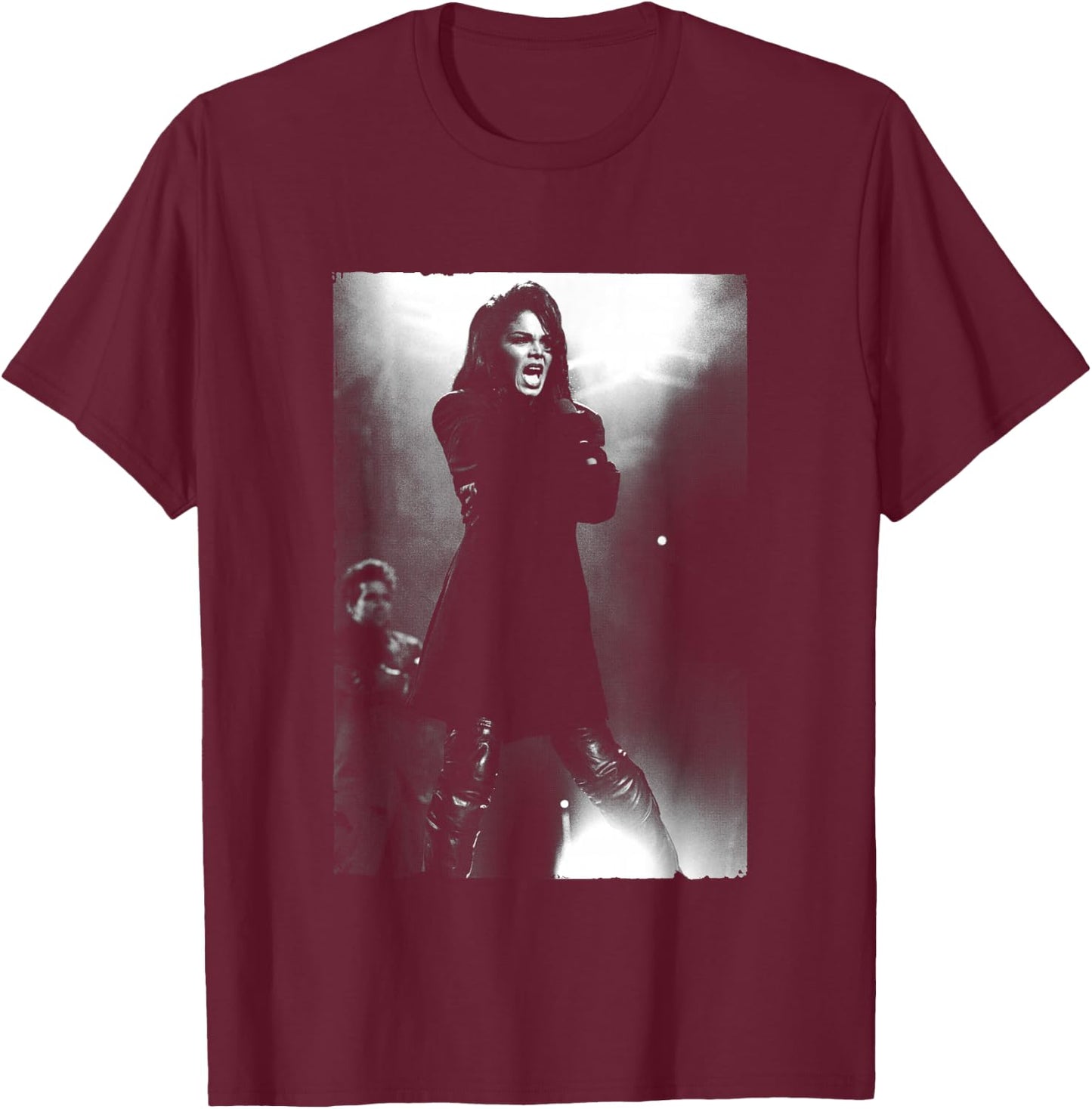 Janet Jackson Singing Live by Stephen Wright T-Shirt - T-Shirt | Maroon