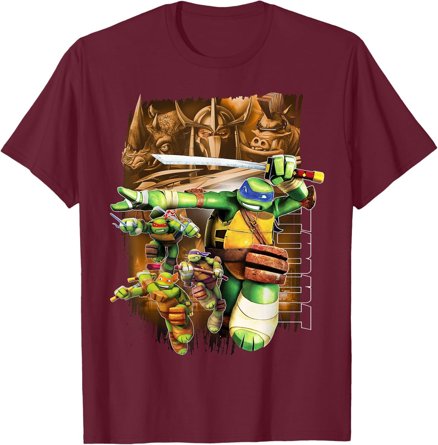 Teenage Mutant Ninja Turtles Good Vs. Evil T-Shirt - T-Shirt | Maroon