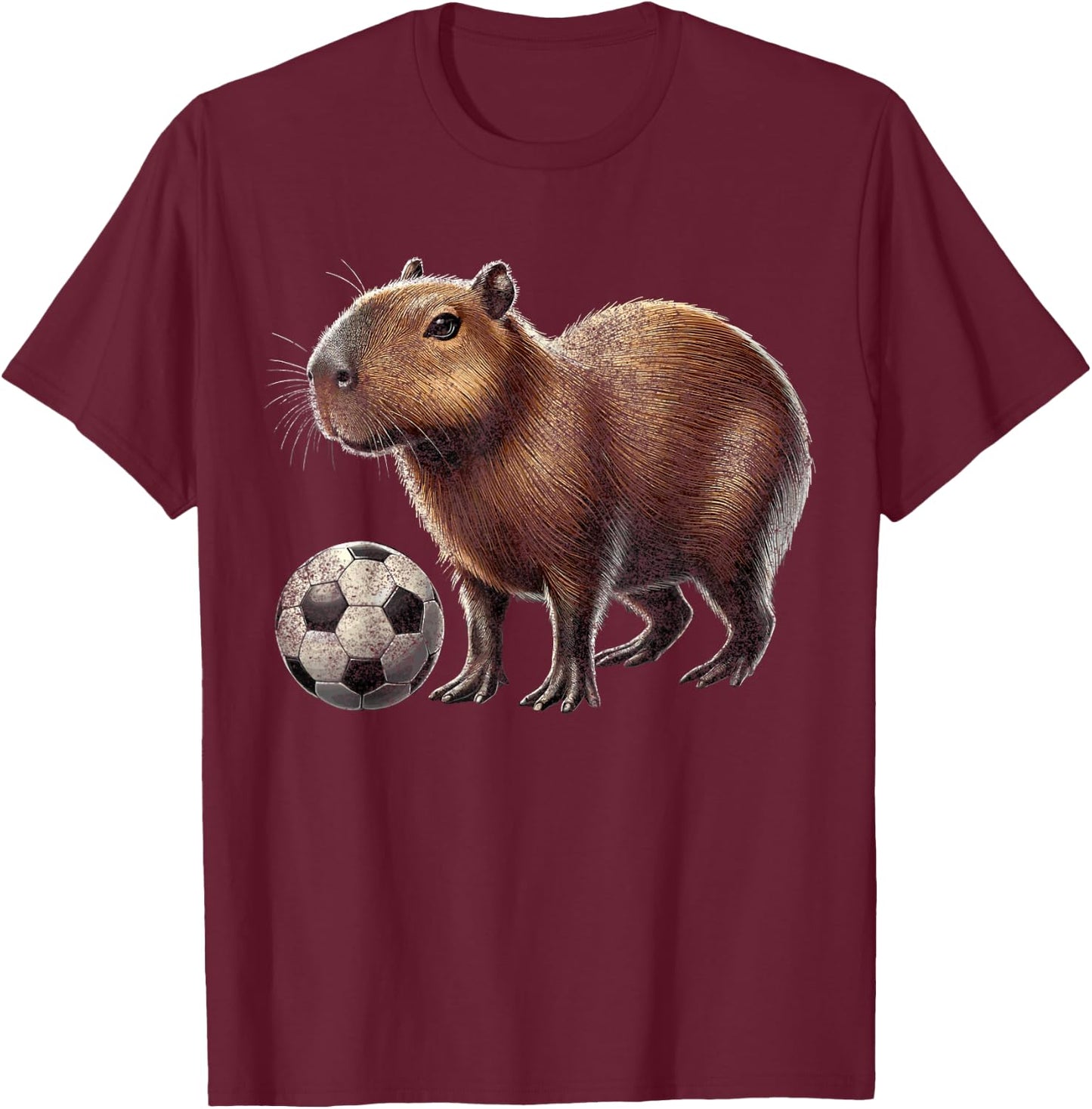 Retro Capybara soccer T-Shirt - T-Shirt | Maroon
