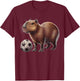 Retro Capybara soccer T-Shirt - T-Shirt | Maroon