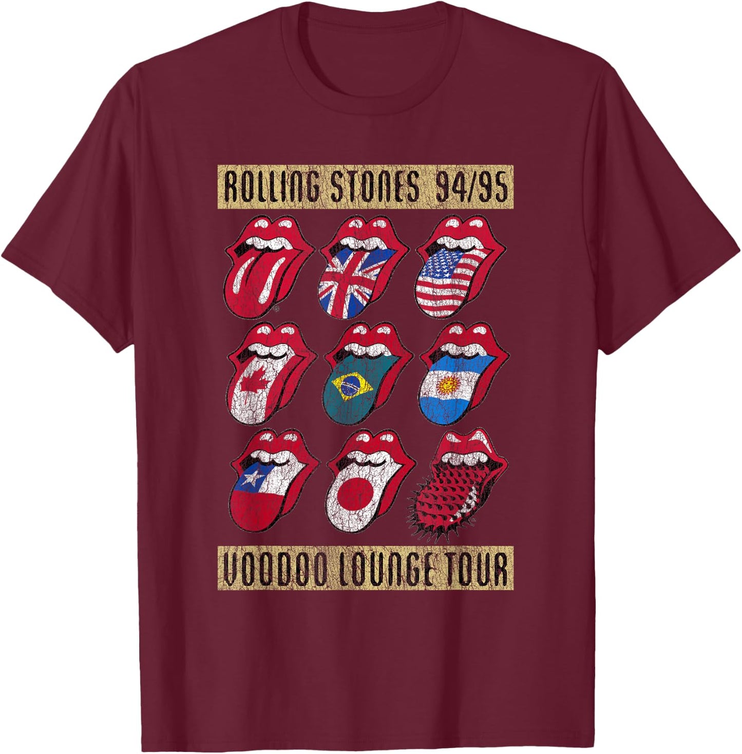 Rolling Stones Voodoo Lounge Charcoal T-Shirt - T-Shirt | Maroon
