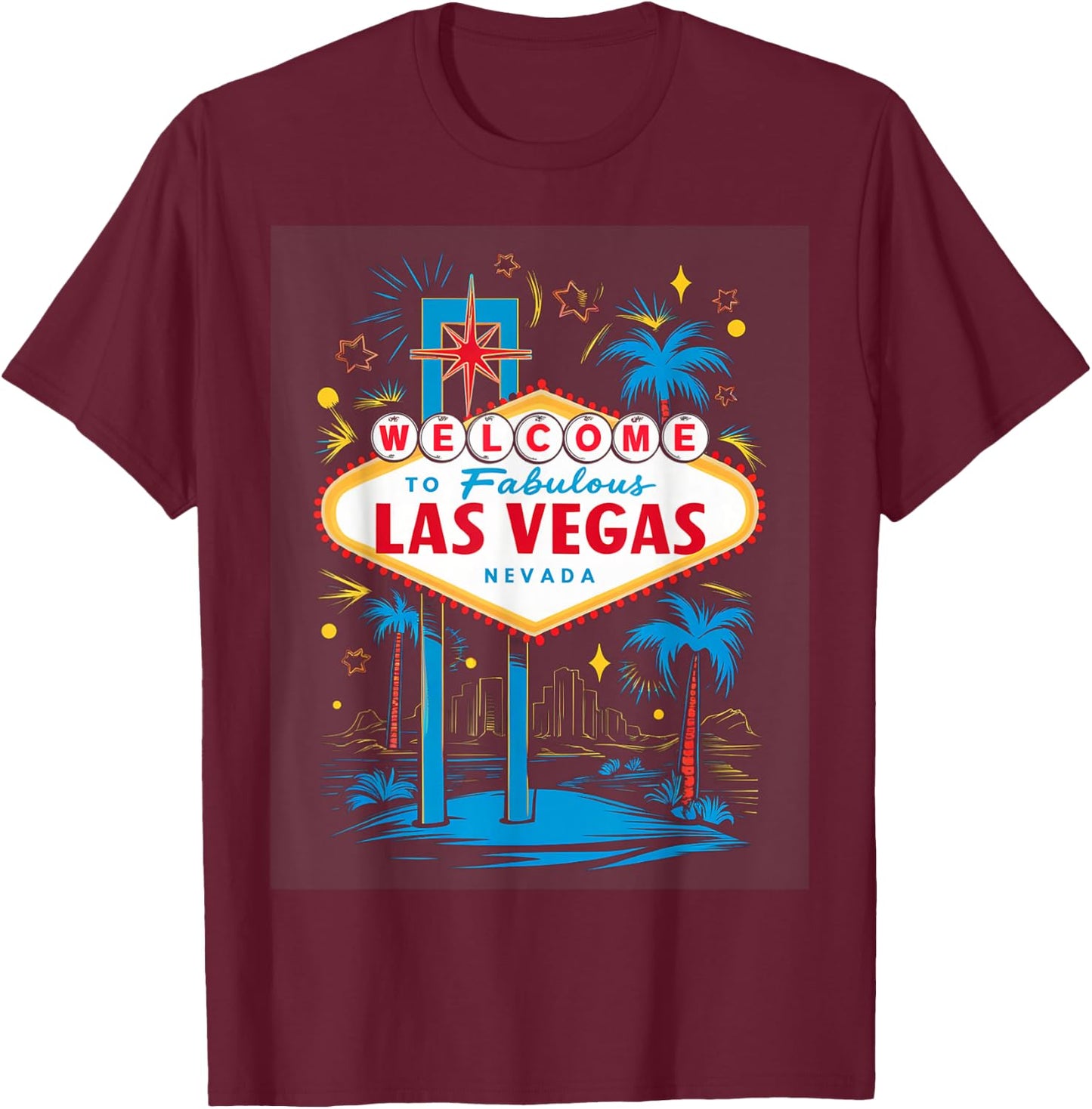 I Love LAS VEGAS Nevada City Vegas Souvenir Gifts Las Vegas T-Shirt - T-Shirt | Maroon