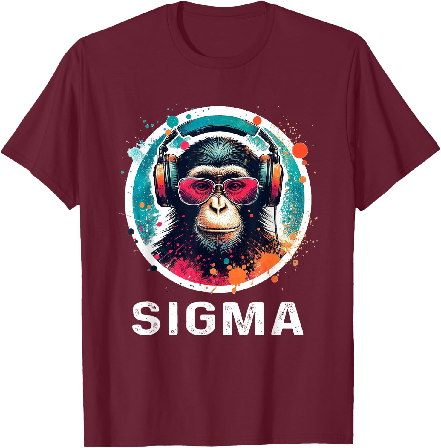 Sigma Meme Shirts Ironic Meme Shirt Funny Sigma Shirt Monkey T-Shirt - T-Shirt | Maroon